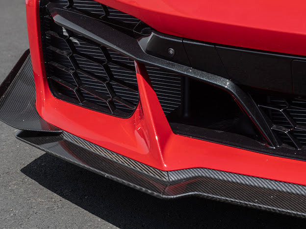 2023+ CHEVROLET CORVETTE C8 Z06 & E-RAY | Z07 PERFORMANCE PACKAGE CARBON FIBER LIP SPLITTER GROUND EFFECTS WITH CANARDS