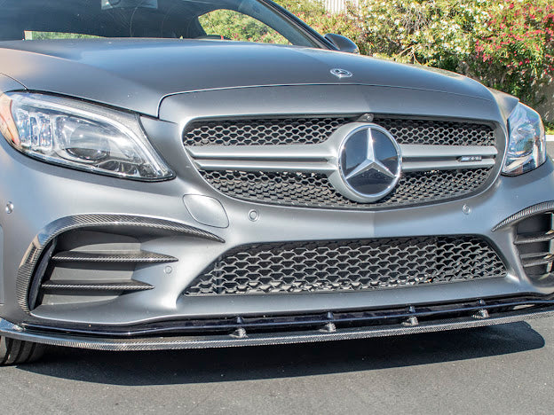 2019-Up MB C205 W205 Mercedes C-Class AMG Bumper CARBON FIBER Front Bumper Lip Splitter Ground Effects