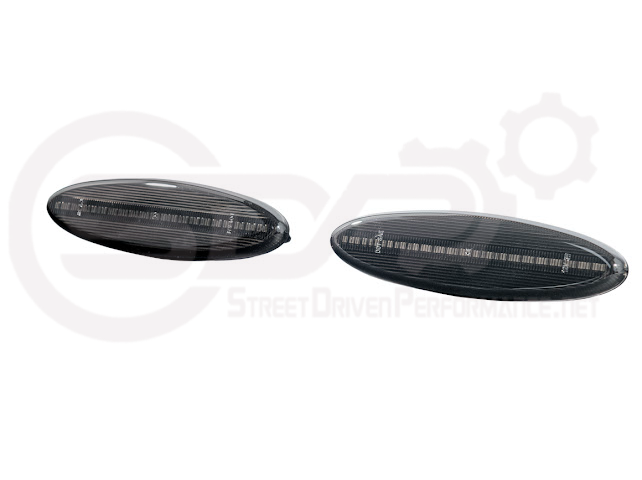 1997-2004 Chevrolet Corvette C5 | Rear Bumper Clear / Red / Black Lens Red LED Side Marker Lights Pair