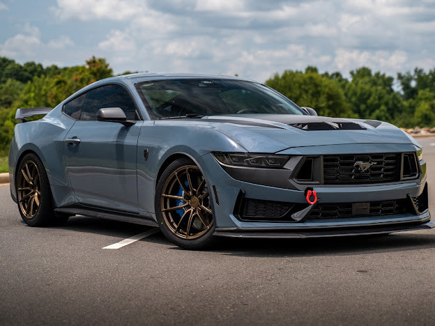 2024-Up Ford Mustang S650 | Dark Horse Factory Style CARBON FIBER Front Bumper Lip Splitter Ground Effects