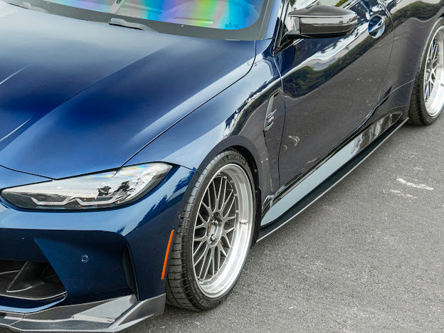 2021-Up BMW G82 G83 M4 M-Performance Extended Style | CARBON FIBER *ADD-ON* Side Skirts Extension Rocker Panel Ground Effects