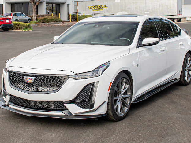 2020-2024 CADILLAC CT5-V & CT5 SPORT | BLACKWING PACKAGE CARBON FIBER FRONT LIP SPLITTER CANARDS