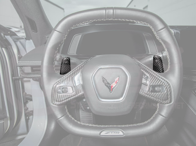 2020-Up Corvette C8 | CARBON FIBER Steering Wheel Paddle Shifters Replacement