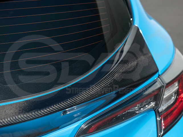 2019-UP TOYOTA GR COROLLA | JDM SDP PERFORMANCE STYLE CARBON FIBER REAR HATCH MID WING SPOILER