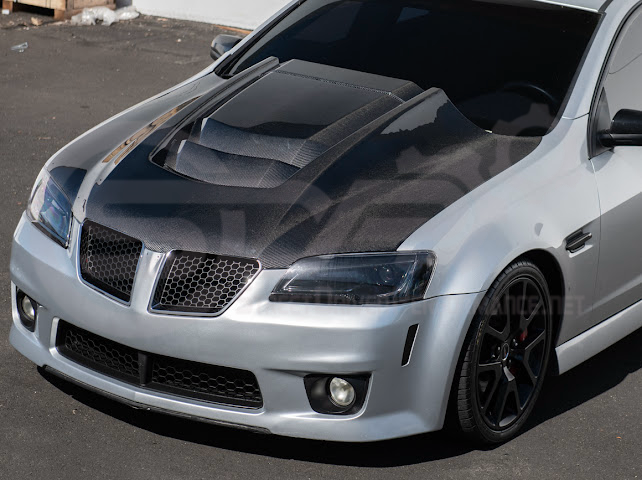 パ*ク様 FSA 32mm後退 やぐら下までカーボン一体 吸収力抜群 φ31.6 2008-2009 PONTIAC G8 CARBON FIBER ZR1 STYLE FRONT VENTED COWL HOOD