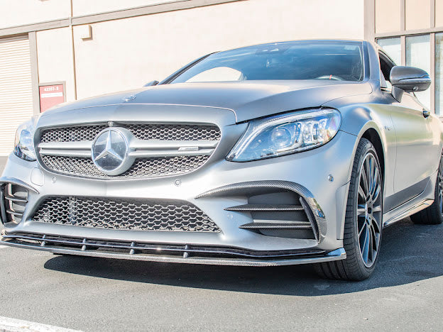 2019-Up C205 W205 Mercedes C-Class AMG Factory Style Carbon Fiber Front Air Vent Cover Pair