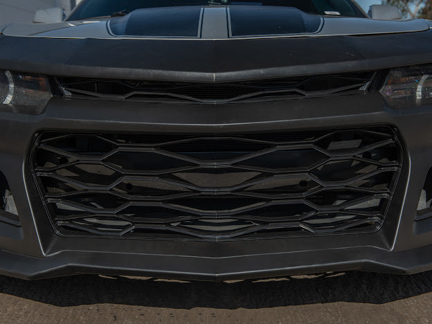 2014-2015 5th Gen Camaro - ZL1 Style Front Bumper Kit For Camaro Upper Lower Grille Badgeless W/O Fog Light
