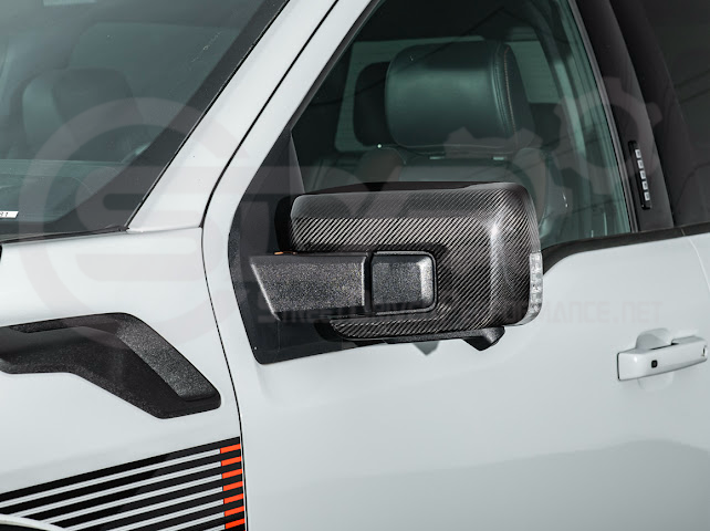 2022-UP FORD F-150 LIGHTNING | FACTORY STYLE CARBON FIBER SIDE MIRROR CAP COVERS (PAIR)
