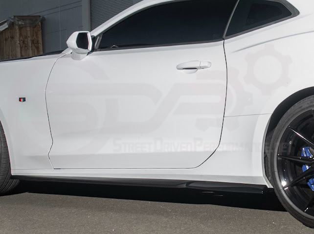 2016-2024 Camaro SS & 2019-2024 Chevrolet Camaro LT / LS / RS Models | SDP T6 Style GLOSSY BLACK Front Lip Splitter Side End Cap & Side Skirts Aero Kit