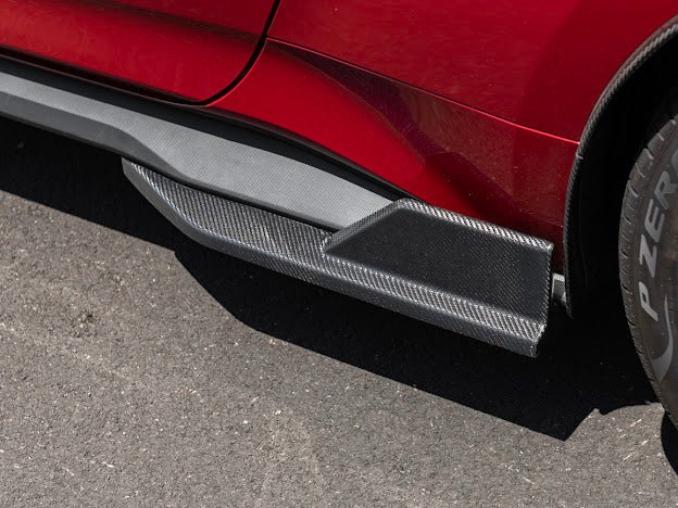 2024-UP FORD MUSTANG S650 | GT350R PERFORMANCE STYLE CARBON FIBER SIDE SKIRTS EXTENSION ROCKER PANELS GROUND EFFECTS