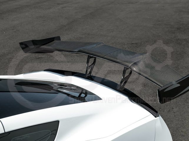 2014-2019 CHEVROLET CORVETTE C7  | EXTENDED REAR HIGH SPOILER WITH WING RISER