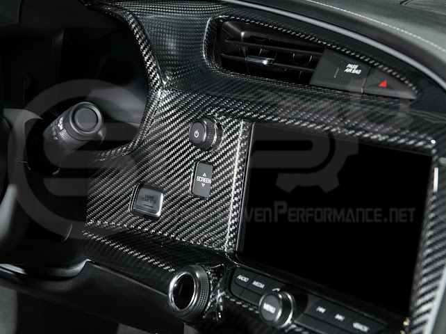 2014-2019 CHEVROLET CORVETTE C7 | FACTORY STYLE DRY CARBON FIBER CENTER INFOTAINMENT INSTRUMENT PANEL CLUSTER TRIM PLATE COVER OVERLAY