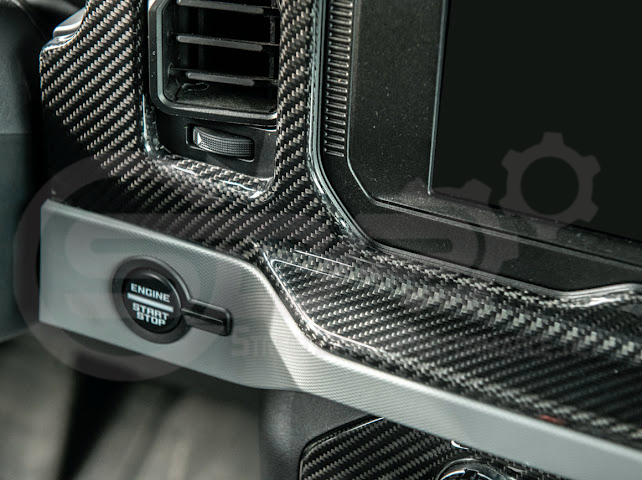 2021-UP FORD BRONCO CARBON FIBER PASSENGER SIDE DASHBOARD AC OUTLET PANEL COVER