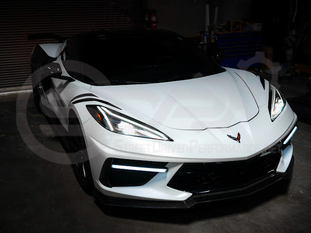 2020-UP CORVETTE C8 STINGRAY & Z51 | SEQUENTIAL FRONT GRILLE LED DRL LIGHT BAR BEZEL INSERTS PAIR