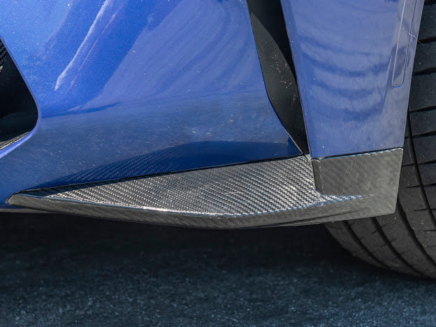2021-UP BMW G82 / G83 M4 | M-PERFORMANCE STYLE CARBON FIBER FRONT SIDE LIP SPLITTER GROUND EFFECTS