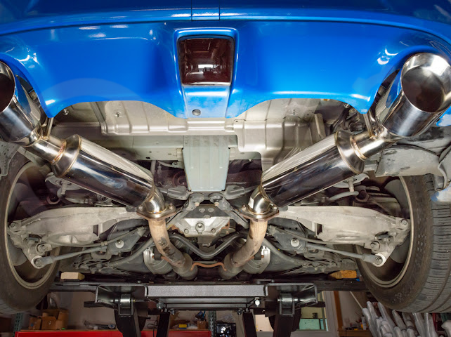 2009-2021 NISSAN 370Z Z34 STAINLESS STEEL AXLE BACK 4.5" DUAL TIPS EXHAUST (ANDOLIZED SILVER OR BURNT BLUE TIPS)