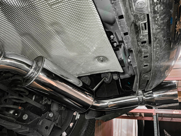 2019-Up Mazda 3 Hatchback | T-304 Dual Muffler Axle Back Burnt Tips Exhaust