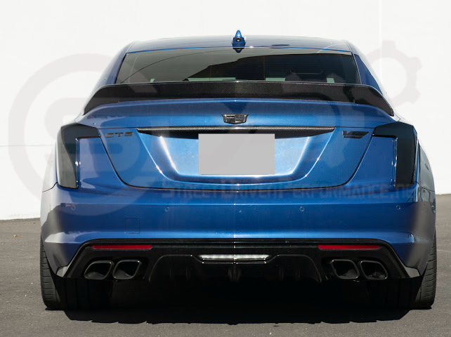 2020-Up Cadillac CT5 & CT5-V | SMOKE TINTED Rear Tail Light Trim Bezel Cover Pair