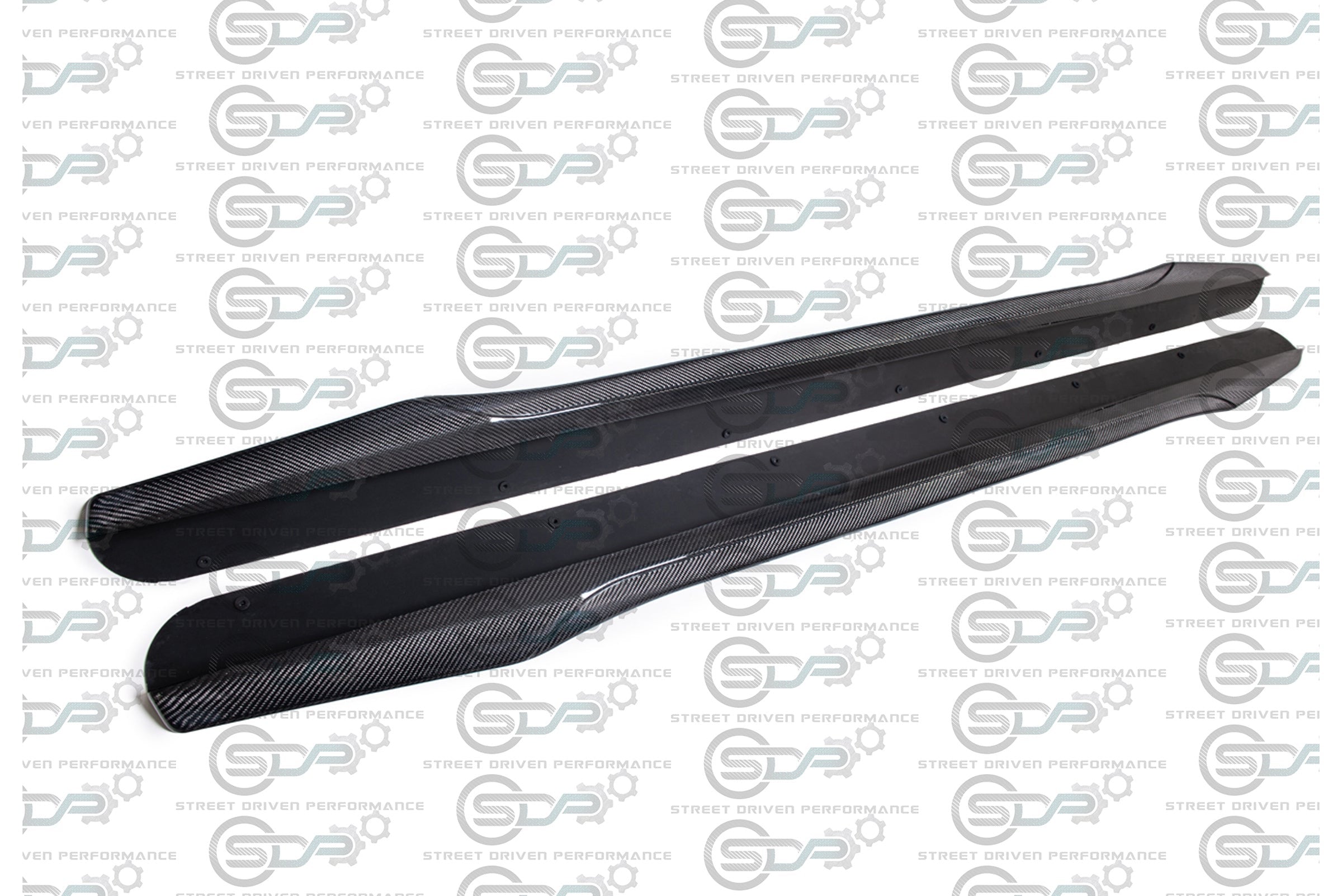 2009-2015 CADILLAC CTS-V CARBON FIBER FRONT SPLITTER & SIDE SKIRTS ROCKER PANELS GROUND EFFECTS