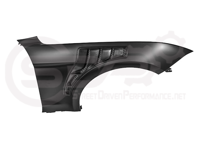 2018-2023 Ford Mustang S550 | GTD Style Primed Black Front Side Vented Fenders