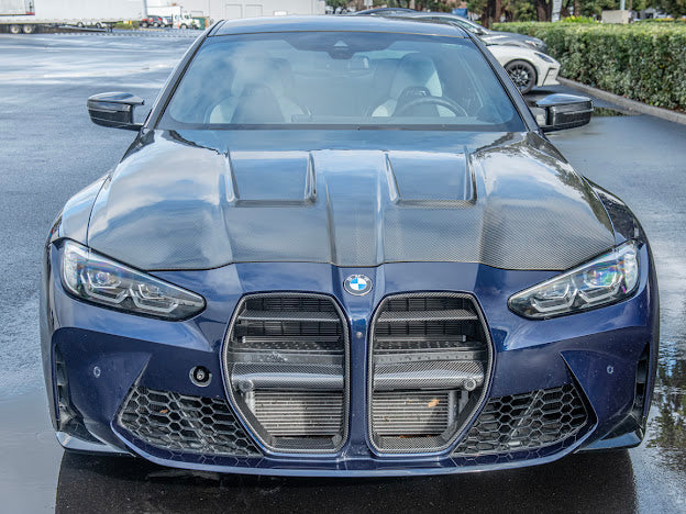 2021-UP BMW G80 M3 & G82 / G83 M4 | VORSTEINER STYLE CARBON FIBER FRONT KIDNEY GRILLE TRIM SURROUNDING INSERT (PAIR)