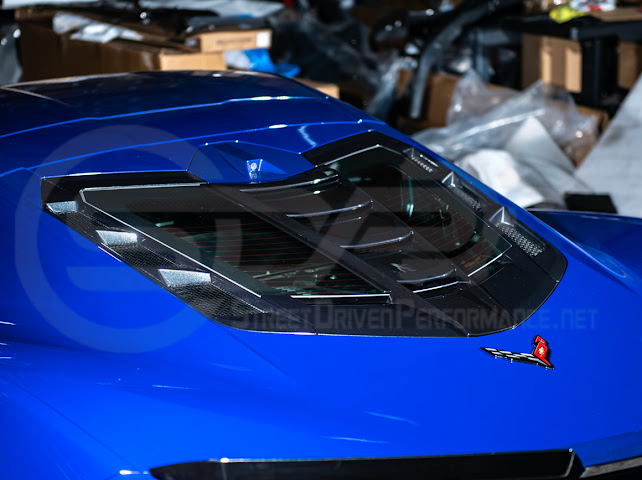 2020+ CORVETTE C8 ALL MODELS | ZR1 STYLE CARBON FLASH REAR WINDOW HATCH VENT LOUVER COVER