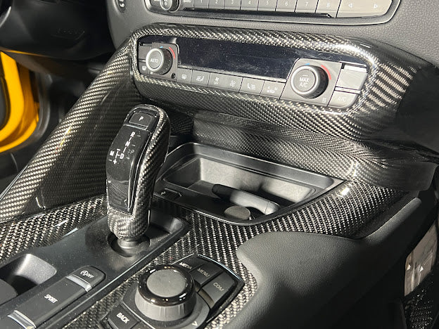2020-Up Toyota GR Supra A90 A91 |Factory Style DRY CARBON FIBER Center Console AC Switch Panel Cover
