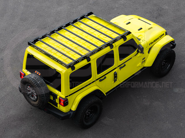 2018-UP JEEP WRANGLER JL & 2020-PRESENT JEEP GLADIATOR JT | CARBON STEEL BLACK TOP ROOF CARGO RACK (FULL & HALF LENGTH)