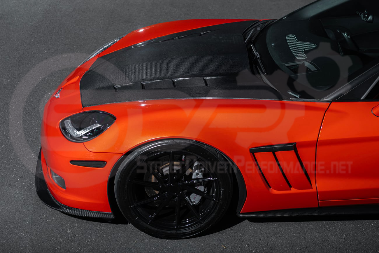 2005-2013 CHEVROLET CORVETTE C6 | SDP PERFORMANCE STYLE CARBON FIBER VENTED COWL HOOD
