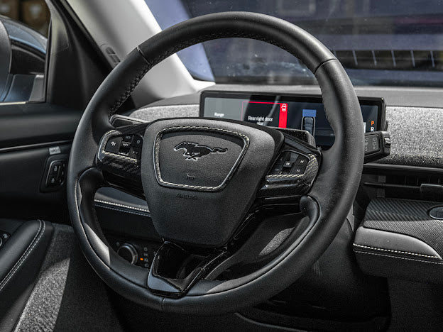 2021-Up Ford Mustang Mach-E |INTERIOR Carbon Fiber Steering Wheel Center Trim