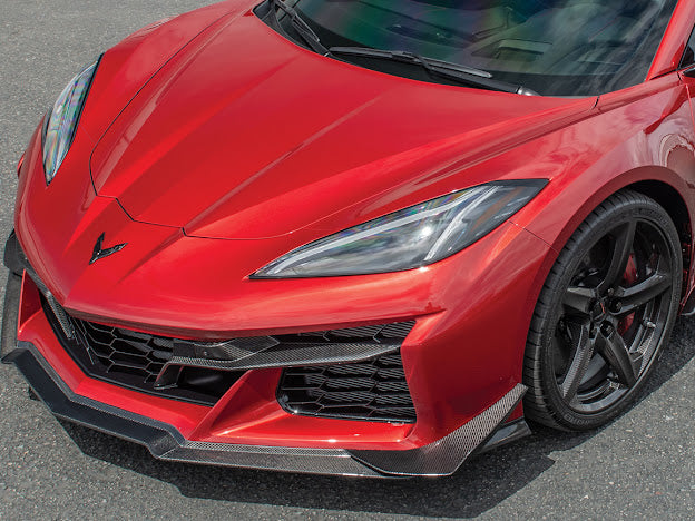 2023+ CHEVROLET CORVETTE C8 Z06 & E-RAY | Z07 PERFORMANCE PACKAGE CARBON FIBER LIP SPLITTER GROUND EFFECTS WITH CANARDS