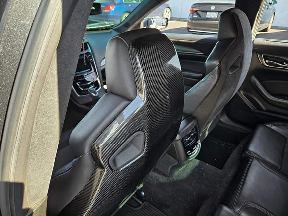 2016 - 2019 Cadillac ATS-V Sedan | Recaro Carbon Fiber Seat Rear Panel Cover Replacement (Driver and Passenger)