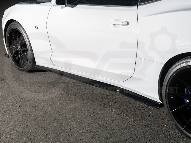 2016-2024 Camaro SS & 2019-2024 Chevrolet Camaro LT / LS / RS Models | SDP T6 Style GLOSSY BLACK Front Lip Splitter Side End Cap & Side Skirts Aero Kit