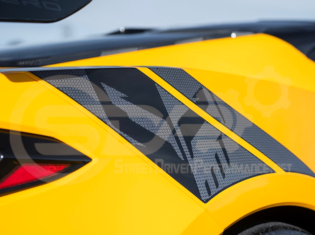 2020-UP CORVETTE C8 REAR FENDERS RACING STRIPES DECALS