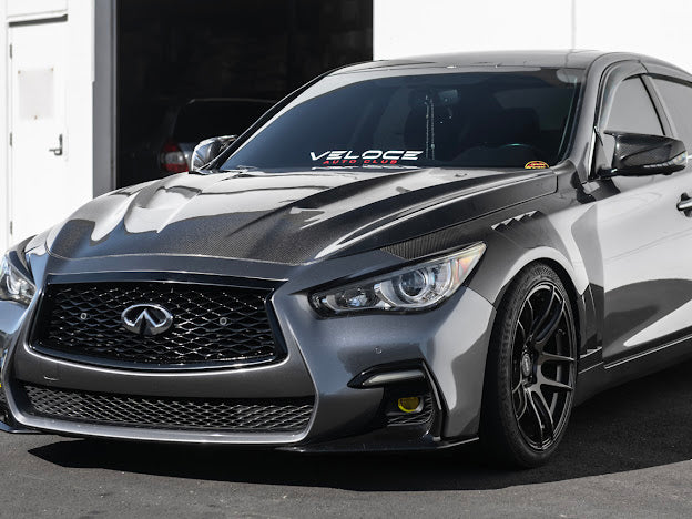 2014-Up Infiniti Q50 V37 | Performance CARBON FIBER Front Vented Hood