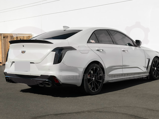 2020-Up Cadillac CT4 | SMOKE TINTED Rear Tail Light Trim Bezel Cover Pair