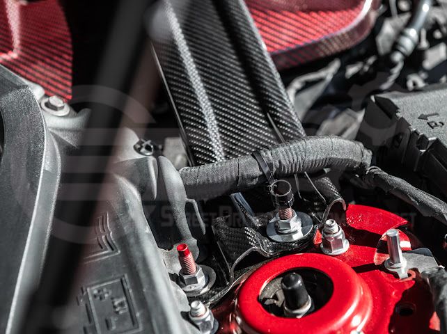 2024-Up Ford Mustang S650 | S650 Dark Horse Style CARBON FIBER Engine Strut Brace Balance Tower Bar