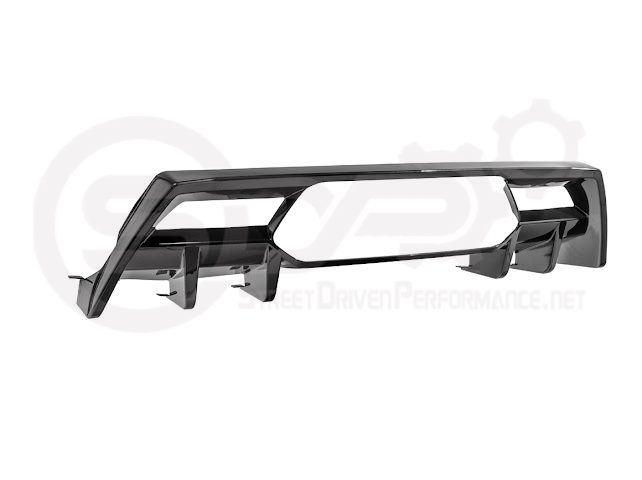 2023-UP CORVETTE C8 Z06 | GLOSSY BLACK REAR BUMPER FINNED DIFFUSER