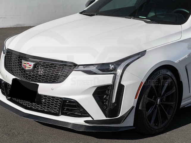 2020-UP CADILLAC CT4 BLACK WING | CARBON FIBER FRONT BUMPER CANARDS