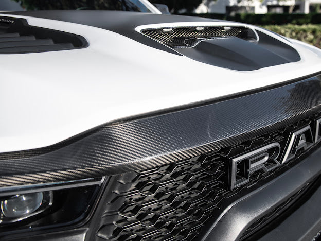2019-UP RAM 1500 TRX CARBON FIBER FRONT UPPER GRILLE TRIM SURROUNDING