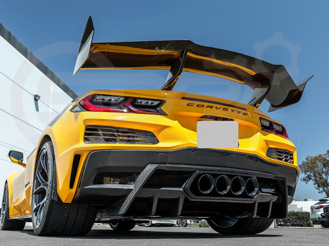 2023-UP CHEVROLET CORVETTE C8 Z06 | SDP PERFORMANCE PACKAGE CARBON FIBER REAR BUMPER FINNED DIFFUSER