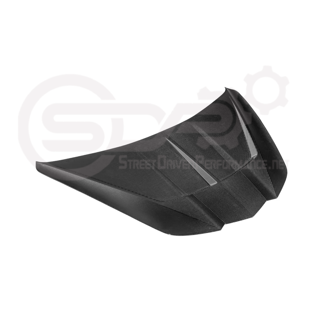 2020-PRESENT CHEVROLET CORVETTE C8 | SDP PERFORMANCE TRACK STYLE DOUBLE SIDED DRY CARBON FIBER FRONT HOOD