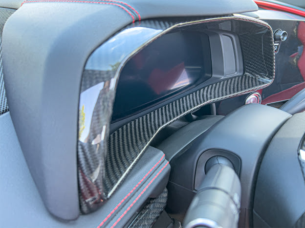 2020+ CHEVROLET CORVETTE C8 CARBON FIBER SPEEDOMETER GAUGE CLUSTER COVER