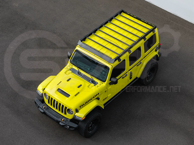 2018-UP JEEP WRANGLER JL & 2020-PRESENT JEEP GLADIATOR JT | CARBON STEEL BLACK TOP ROOF CARGO RACK (FULL & HALF LENGTH)