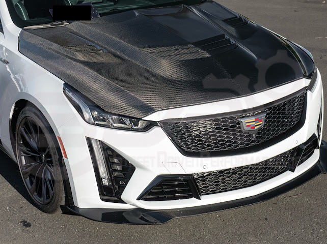 2022-UP CADILLAC CT5-V BLACKWING SEDAN | CARBON FIBER FACTORY EXTENDED STYLE FRONT LIP SPLITTER GROUND EFFECTS