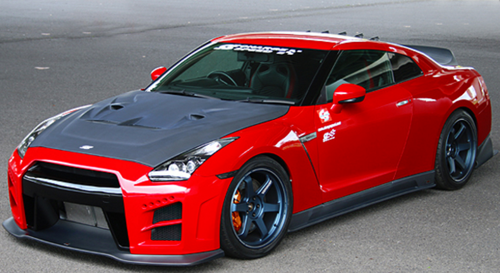 Charge Speed 2017-2024 Nissan ALL GTR All R35 Kouki FRP Complete Kit with Front Bumper (White Gel) with LED & Black FRP Lip with Under Diffuser & Black FRP Side Skirts & Black FRP Rear Skirt
