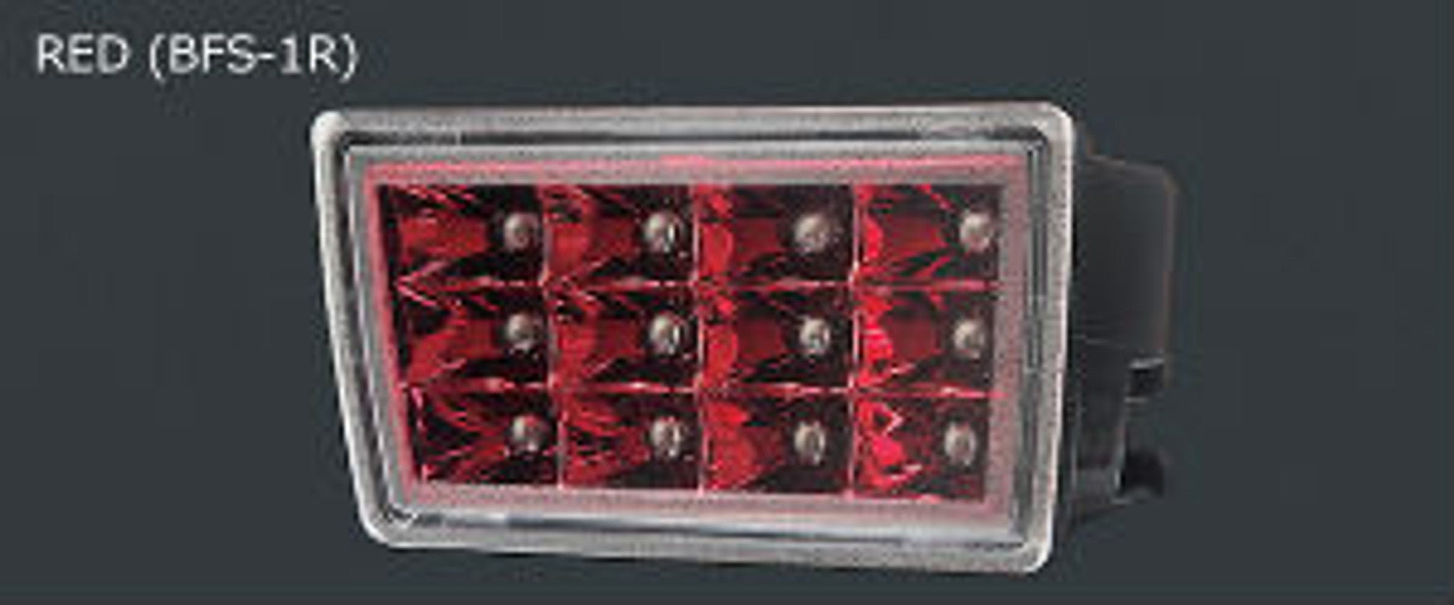 Charge Speed JDM Spec Subaru Clear LED back fog lamp with F1 style flash brake lamp-LENS=CLEAR, REFLECTOR= RED CHROME