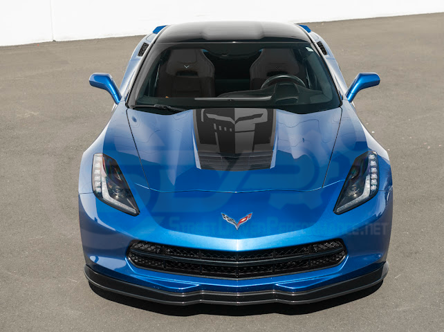 2014-2019 CORVETTE C7 BASE | JAKE SKULL LOGO HOOD VINYL DECAL STRIPE