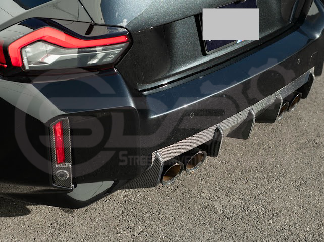 2023-UP BMW G87 M2 | M-SPORT PERFORMANCE V2 STYLE CARBON FIBER REAR BUMPER DIFFUSER