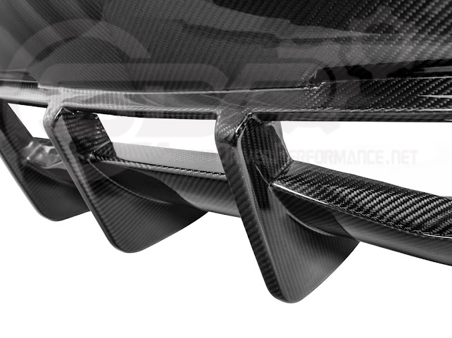 2020-UP CORVETTE C8 | CARBON FIBER REAR BUMPER DIFFUSER QUAD EXIT